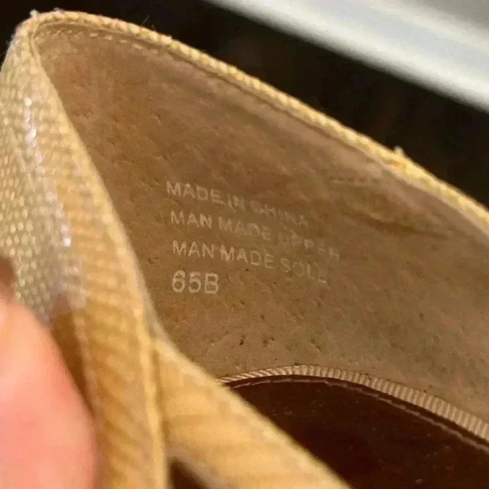 Bakers Porsha beige man made strappy sandal‎ cork platform wedges 6.5B